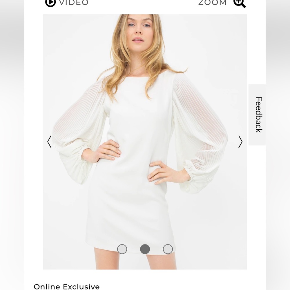 White House Black Market Chiffon White Shift Dress - Size 6 - Never worn